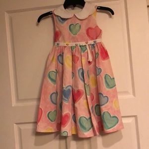 Last Chance! 5 pink hearts sleeveless collar dress